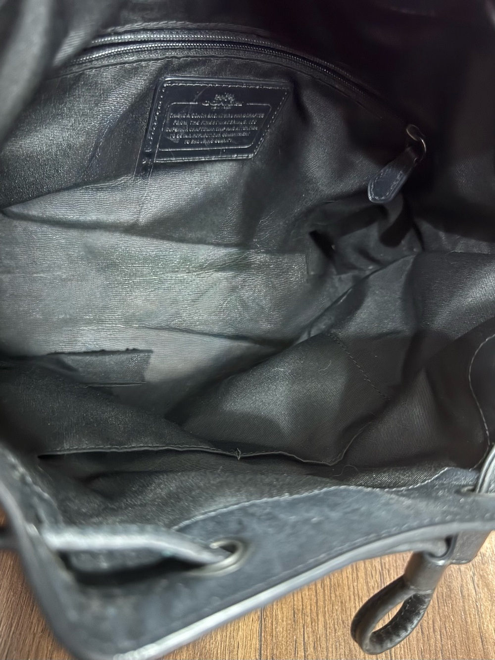 Coach F35928 Black Python Embossed Leather Drawstring Bucket Bag - Picture 7 of 16